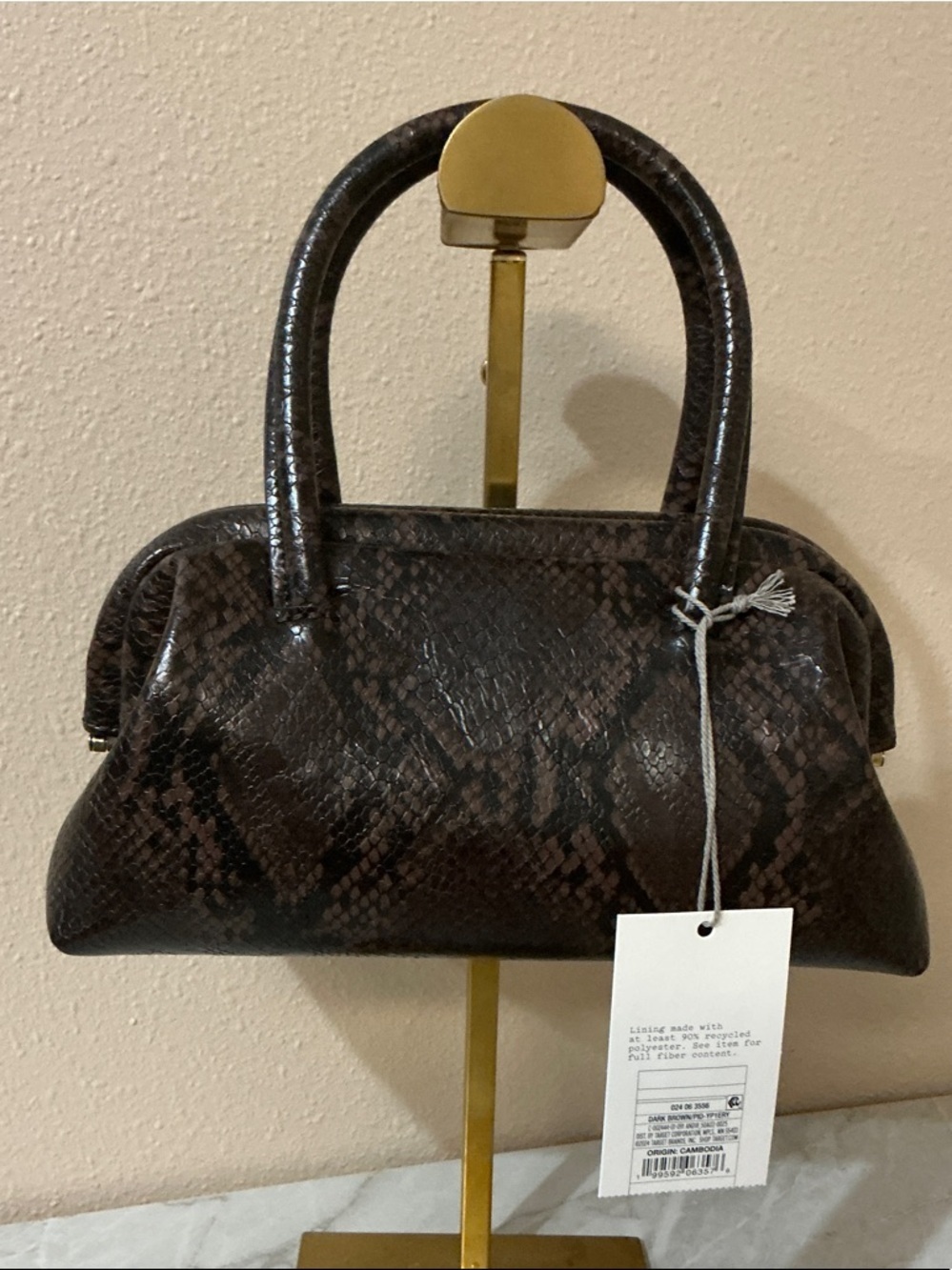 a new day Black and Brown Snake-Embossed Top-Handle Satchel 🤩 - Picture 2 of 4